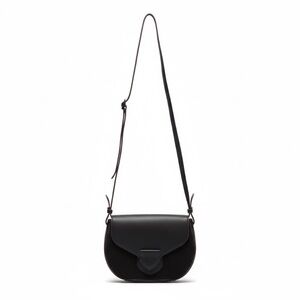 LUCKY BRAND Fora Black Leather Saddle Crossbody Bag